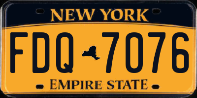 NY license plate FDQ7076