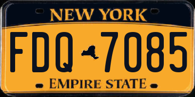 NY license plate FDQ7085