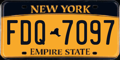 NY license plate FDQ7097