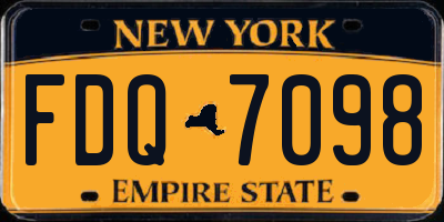 NY license plate FDQ7098