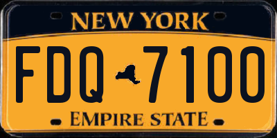 NY license plate FDQ7100