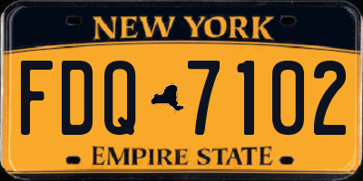 NY license plate FDQ7102