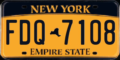 NY license plate FDQ7108
