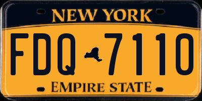 NY license plate FDQ7110