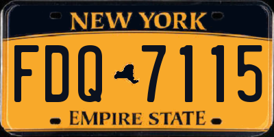 NY license plate FDQ7115