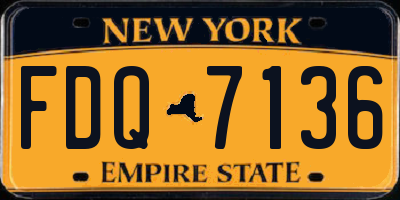 NY license plate FDQ7136