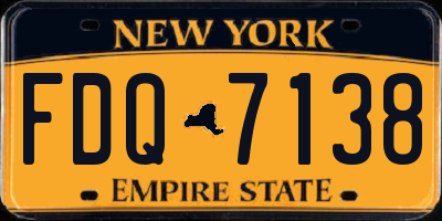 NY license plate FDQ7138