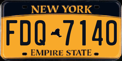 NY license plate FDQ7140