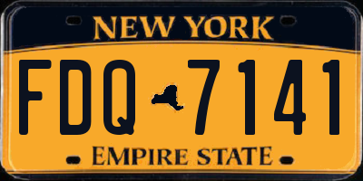 NY license plate FDQ7141