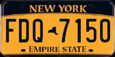 NY license plate FDQ7150