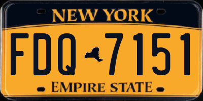 NY license plate FDQ7151