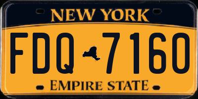 NY license plate FDQ7160