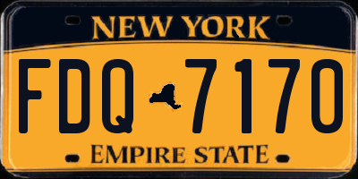 NY license plate FDQ7170