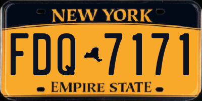 NY license plate FDQ7171