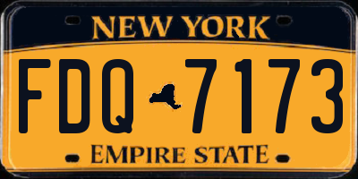 NY license plate FDQ7173