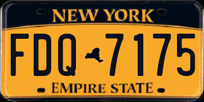 NY license plate FDQ7175