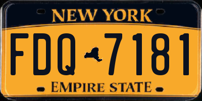 NY license plate FDQ7181