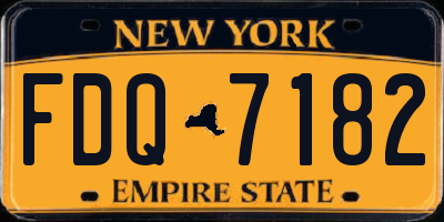 NY license plate FDQ7182