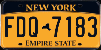NY license plate FDQ7183