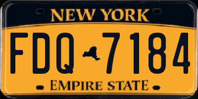 NY license plate FDQ7184