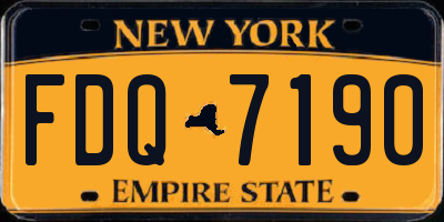 NY license plate FDQ7190