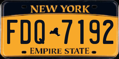 NY license plate FDQ7192