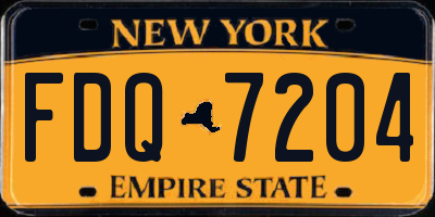 NY license plate FDQ7204