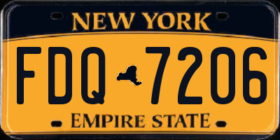 NY license plate FDQ7206