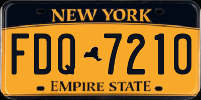 NY license plate FDQ7210