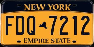 NY license plate FDQ7212