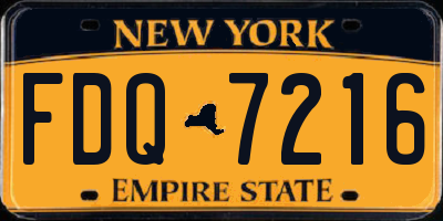 NY license plate FDQ7216