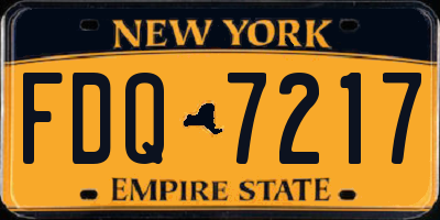 NY license plate FDQ7217