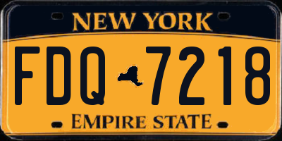 NY license plate FDQ7218
