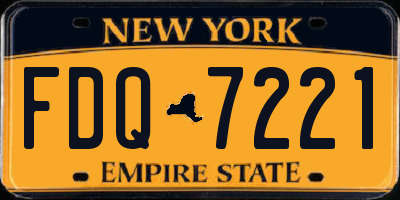 NY license plate FDQ7221