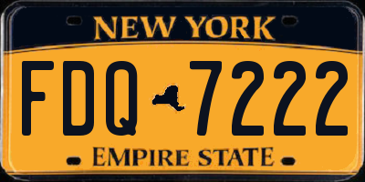 NY license plate FDQ7222