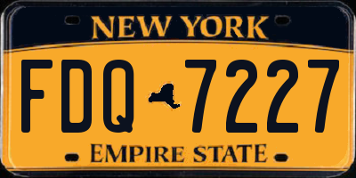 NY license plate FDQ7227
