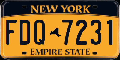 NY license plate FDQ7231