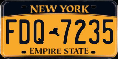 NY license plate FDQ7235