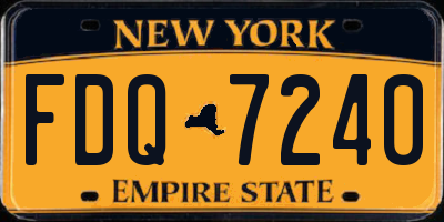 NY license plate FDQ7240