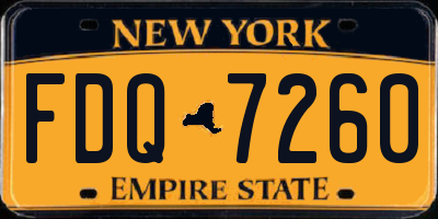 NY license plate FDQ7260