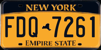 NY license plate FDQ7261
