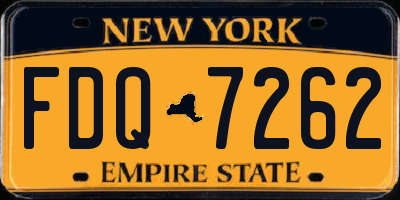 NY license plate FDQ7262