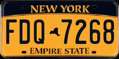NY license plate FDQ7268
