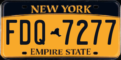 NY license plate FDQ7277