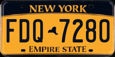 NY license plate FDQ7280
