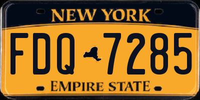 NY license plate FDQ7285