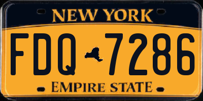NY license plate FDQ7286