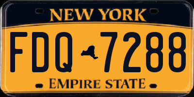 NY license plate FDQ7288