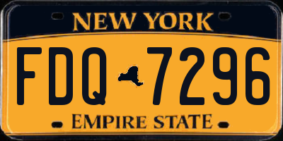 NY license plate FDQ7296