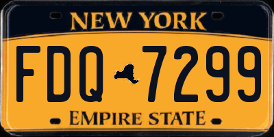 NY license plate FDQ7299
